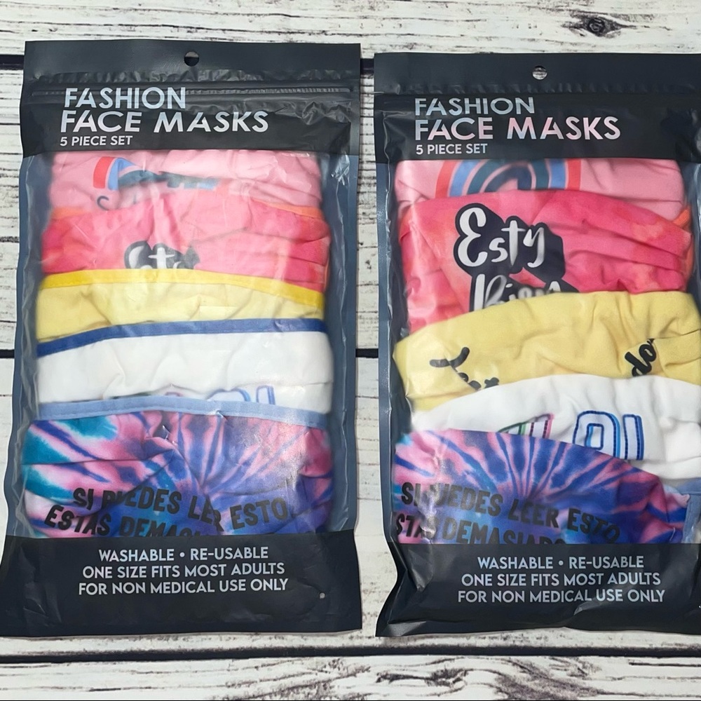 Espanola Spanish Phrases Fashion Face Mask (OS) 2 pkgs.-10 total